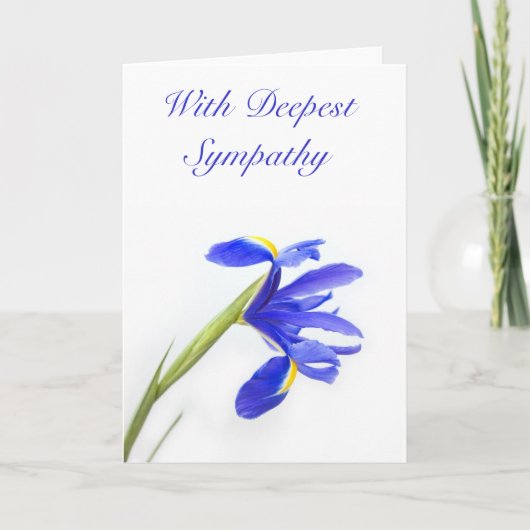 Carte de Sympathie Fleur Iris Violet (Devant)