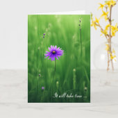 Carte de sympathie Fleur sauvage violette (Fleur jaune)