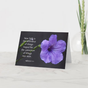 Carte de Sympathie, Fleur violette, verset de la B