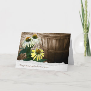 Carte de sympathie Fleurs et panier de boisseau