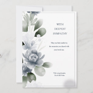 Carte de Sympathie florale de couleur d'eau de con