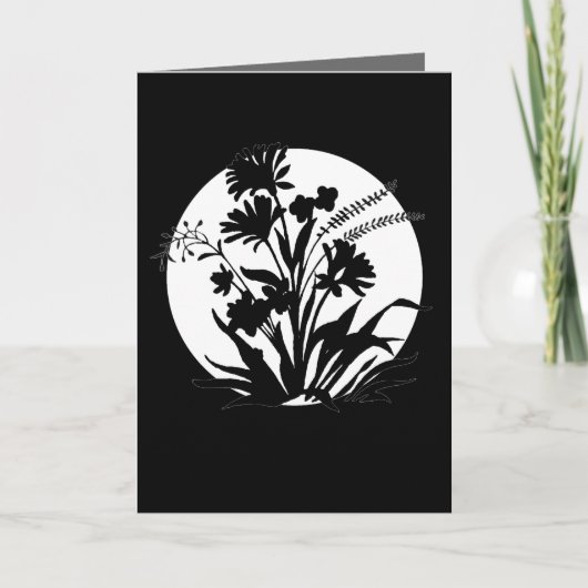 Carte de sympathie florale noire (Devant)