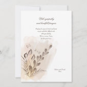 Carte de Sympathie Florale Peinte à la main rustiq (Devant)