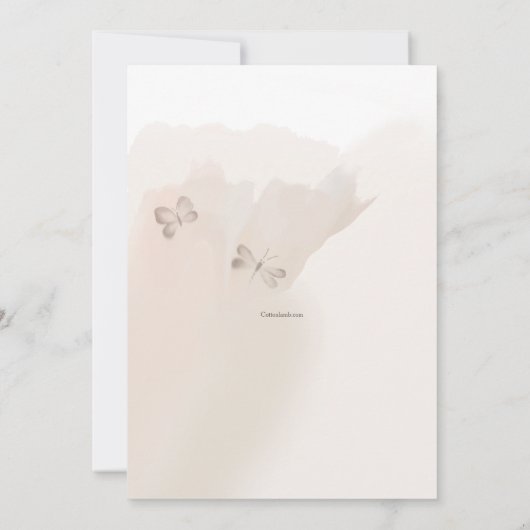 Carte de Sympathie Florale Peinte à la main rustiq (Dos)