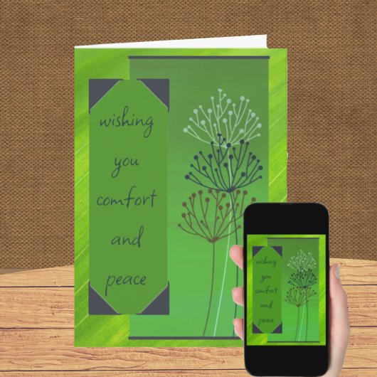 Carte de Sympathie Flore Vert Sérénissime Simple