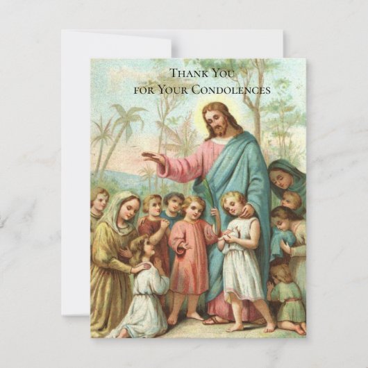 Carte de sympathie funéraire Jésus Merci (Devant)