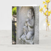 Carte de Sympathie gothique Ange vieille tombe BLA (Fleur jaune)