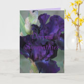 Carte de Sympathie Iris Violet foncé - personnalis (Fleur jaune)