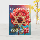 Carte de sympathie juive - Roses rouges (Fleur jaune)