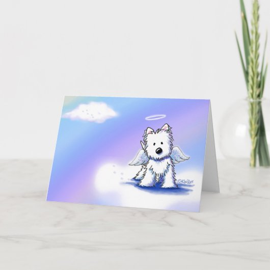 Carte de sympathie KiniArt Angel Westie (Devant)