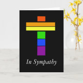 Carte de Sympathie LGBT Rainbow Flag Cross (Fleur jaune)