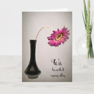 Carte de sympathie Marguerite dans un vase