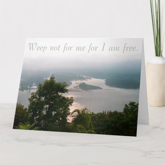 Carte de sympathie, Ne pleure pas pour moi (Devant)