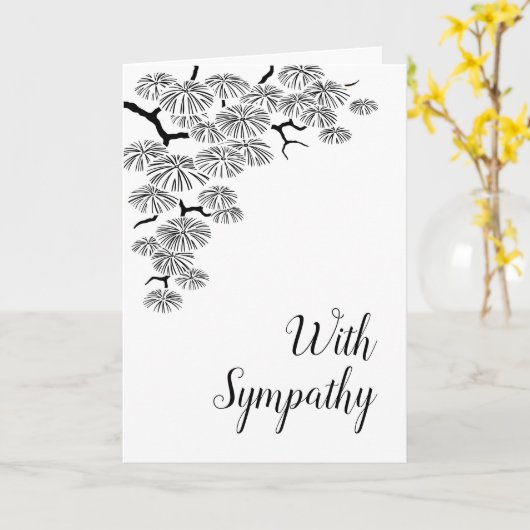 Carte de Sympathie Noir Blanc (Fleur jaune)