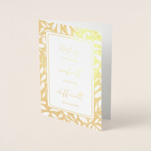 Carte de Sympathie personnalisée Gold Foil. (Devant)