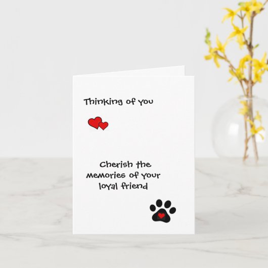 Carte de sympathie - Perte d'un chien de compagnie (Fleur jaune)