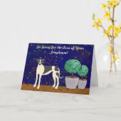 Carte de sympathie pour animal de compagnie Greyho (Fleur jaune)