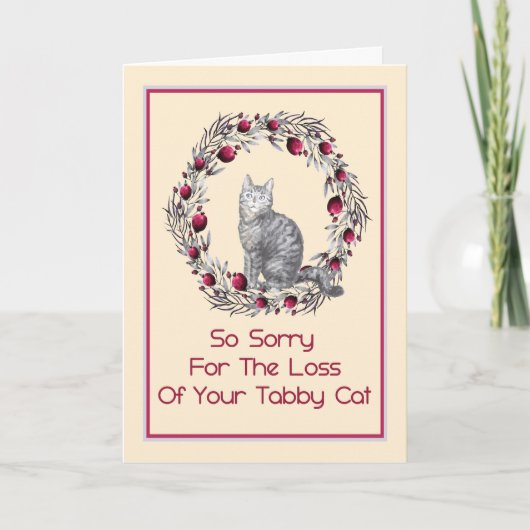 Carte de sympathie pour animal de compagnie Tabby  (Devant)