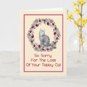 Carte de sympathie pour animal de compagnie Tabby  (Fleur jaune)