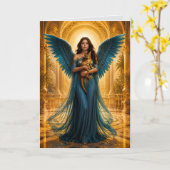 Carte de sympathie pour chat abyssin 2 (Fleur jaune)