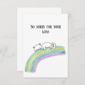 Carte de sympathie pour chat avec aquarelle arc-en (Devant / Derrière)