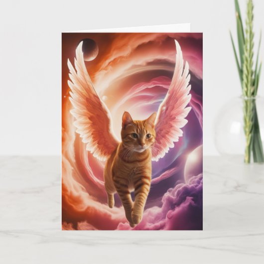Carte de sympathie pour chat tigré angélique (Devant)