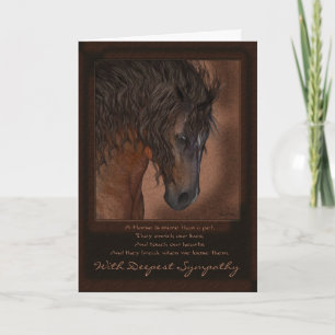 Carte De Sympathie Pour Cheval D'Animal - Perte De