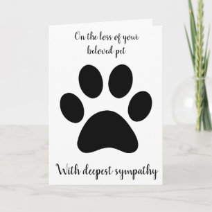 Carte de sympathie pour chien de patte noir ou ani