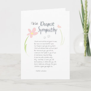 Carte de Sympathie pour chien - Fleurs avec la plu