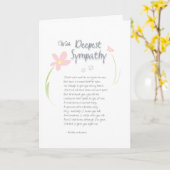 Carte de Sympathie pour chien - Fleurs avec la plu (Fleur jaune)