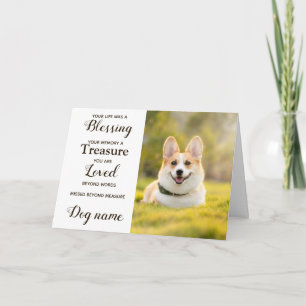 Carte de sympathie pour chien pour perte de mémori