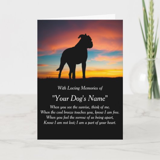 Carte de sympathie pour chien pour perte mémorial  (Devant)