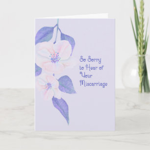 Carte de sympathie pour fausse couche bleu floral