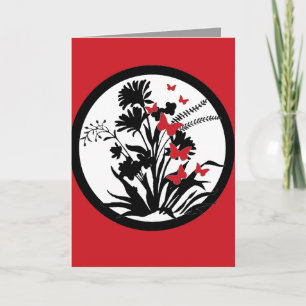 Carte de sympathie pour la fleur de papillon rouge