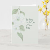 Carte de sympathie pour la perte de bébé vert flor (Fleur jaune)
