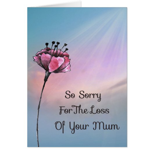 Carte de sympathie pour la perte de maman Fleur de (Devant)