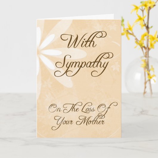 Carte de sympathie pour la perte de mère (Fleur jaune)