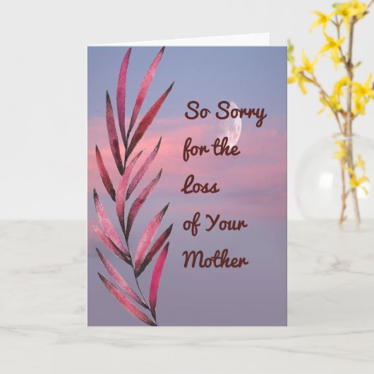 Carte de sympathie pour la perte de Mère Twilight  (Fleur jaune)