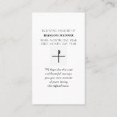 Carte de sympathie pour les condoléances sincères (Dos)