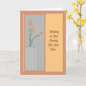 Carte de sympathie pour mari avec Antheriums numér (Fleur jaune)