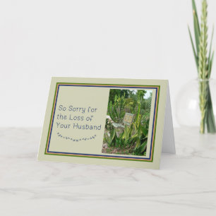 Carte de sympathie pour mari avec banc et Plante