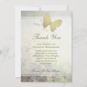 Carte de Sympathie pour Merci à papillon Golden Sh
