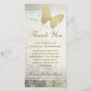 Carte de Sympathie pour Merci à papillon Golden Sh
