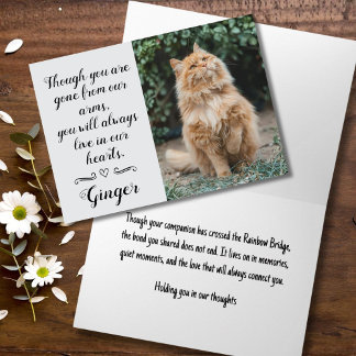 Carte de sympathie pour perte de chat personnalisé