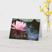 Carte de Sympathie pour Soeur avec Lys d'Eau Rose (Fleur jaune)