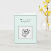 Carte de sympathie pour un chat persan (Fleur jaune)