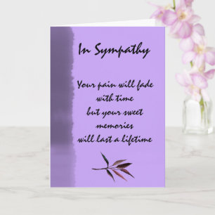 Carte de Sympathie pourpre avec Fleur