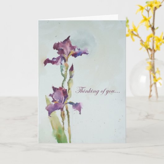 Carte de sympathie pourpre iris (Fleur jaune)
