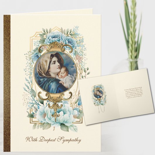 Carte de sympathie religieuse catholique Vierge Ma