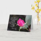 Carte de Sympathie rose avec verset (hébreux) sur (Fleur jaune)